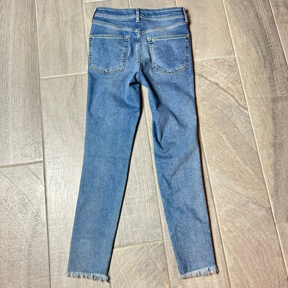 🟣🟣🟣 FREE PEOPLE "We The Free" Raw Hem Skinny High Rise Jeans - Picture 7 of 12